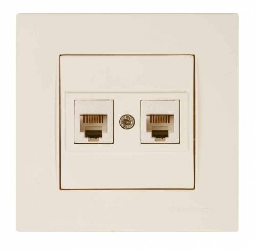 Rita Telephone Socket 2Xrj12 White