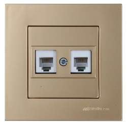 Rita Telephone Socket 2Xrj12 White - Thumbnail