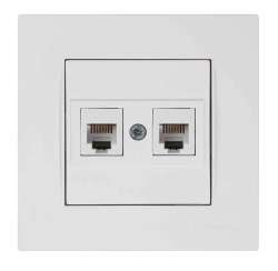 Rita Telephone Socket 2Xrj12 White - Thumbnail