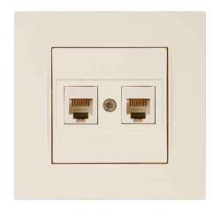 Rita Telephone Socket 2Xrj12 White - Thumbnail