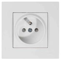 Rita UPS (French) Socket (Earthed Socket with Pin) White - Thumbnail