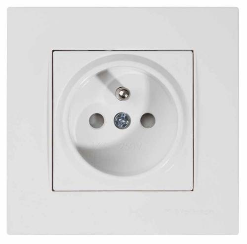 Rita UPS (French) Socket (Earthed Socket with Pin) White