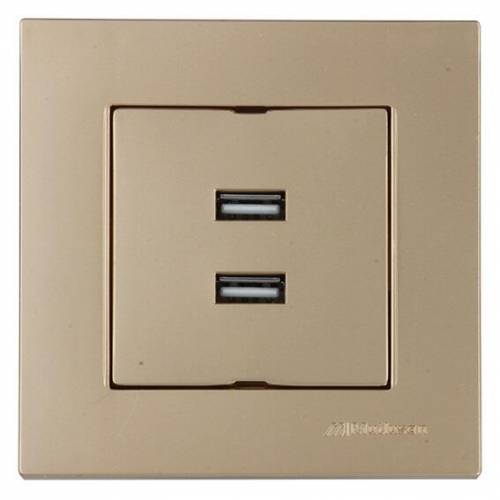 Rita USB Charge Two Socket White