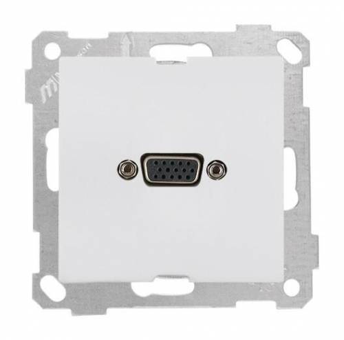 VGA Socket White (mech+plate)