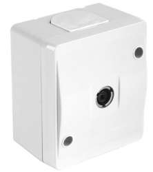 Surface Mounted TV Socket (Dead End) White - Thumbnail